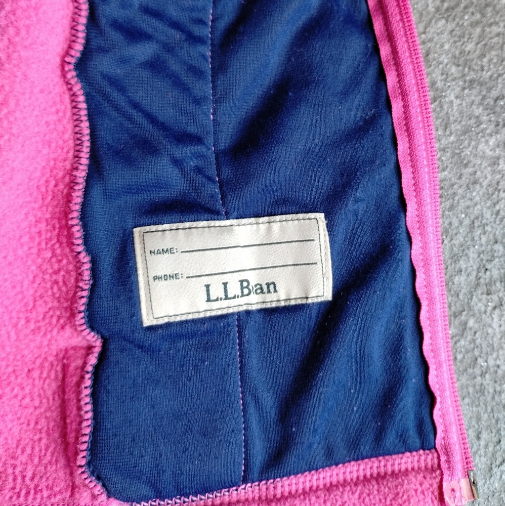 β’L.L. Bean Child Vest Bright Pink Fleece Full Zip Sleeveless Jackets No Size Tag - Picture 3 of 16